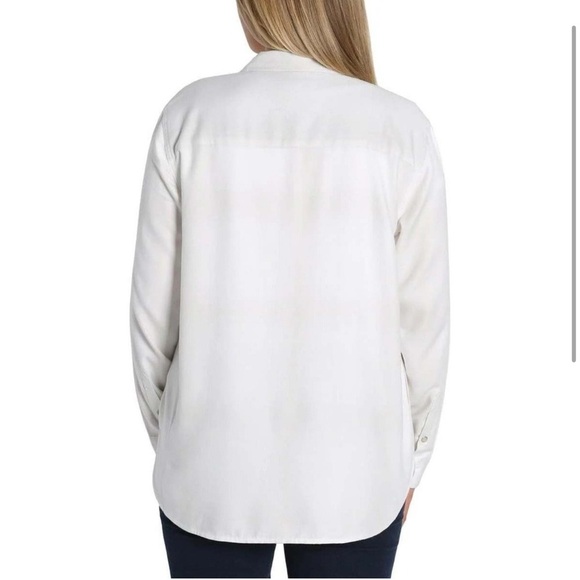 Women's Jachs Girlfriend Super Soft Feel Light Flannel Shirt White Size Small - Picture 10 of 10